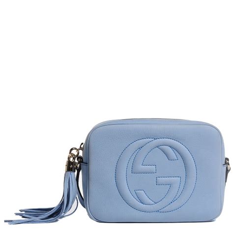 GUCCI Vitello Range Small Soho Disco Bag Mineral Blue